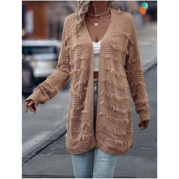 Cozy Fuzzy Open Front Oversized Cardigan - Picture 4 of 5